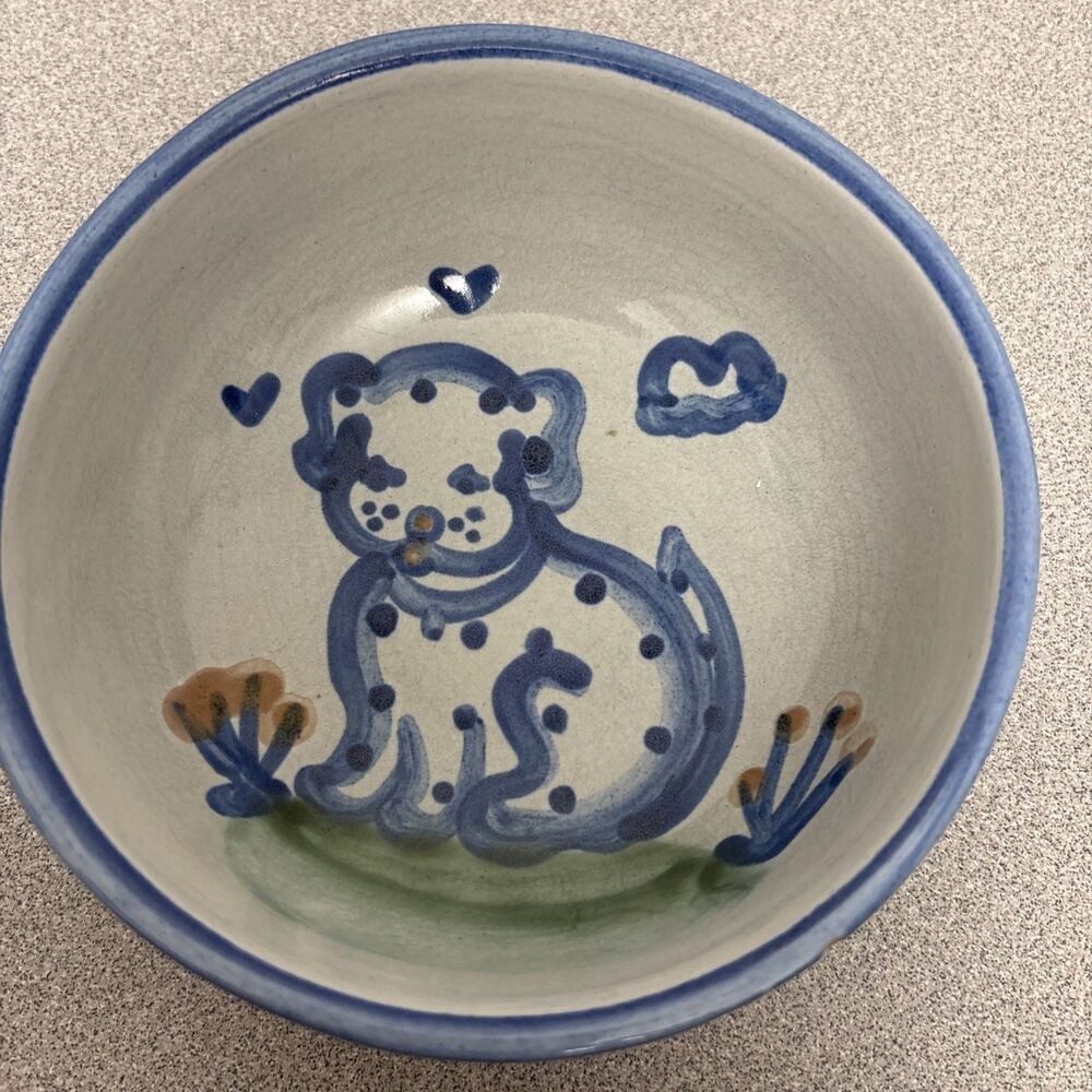 M.A. Hadley Hand-Painted PUPPY Ceramic Bowl - 5.5" - Collectible, Signed